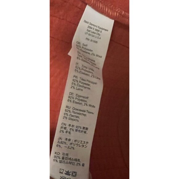 Black Diamond Factor Fleece Hoody Zip Jacket Grenadine Rust Women's Size Large - Picture 12 of 14